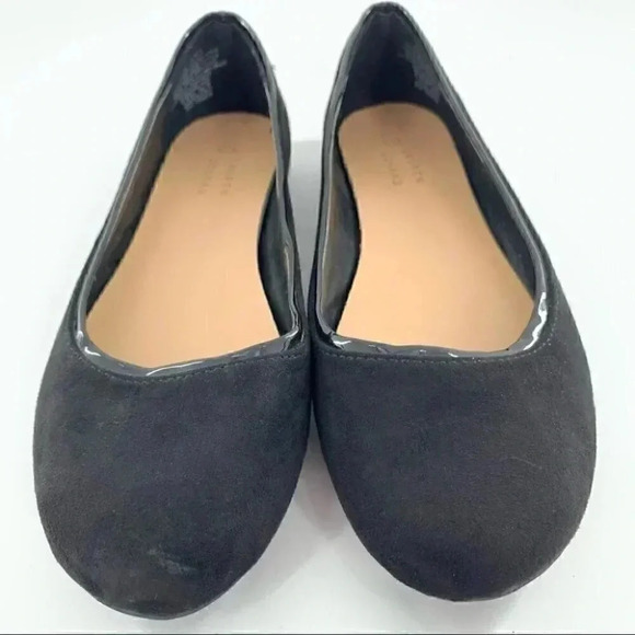 LC Lauren Conrad sheen ballet flats size 10 black faux suede vegan balletcore - Picture 3 of 12